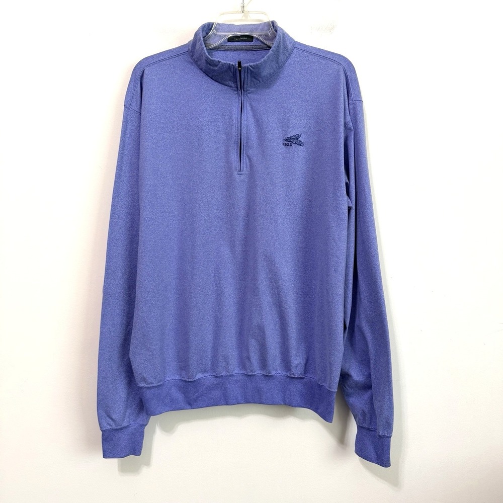 Turtleson Wallace Quarter Zip Mens Pullover L Blue 1922 Chickasaw Country Club